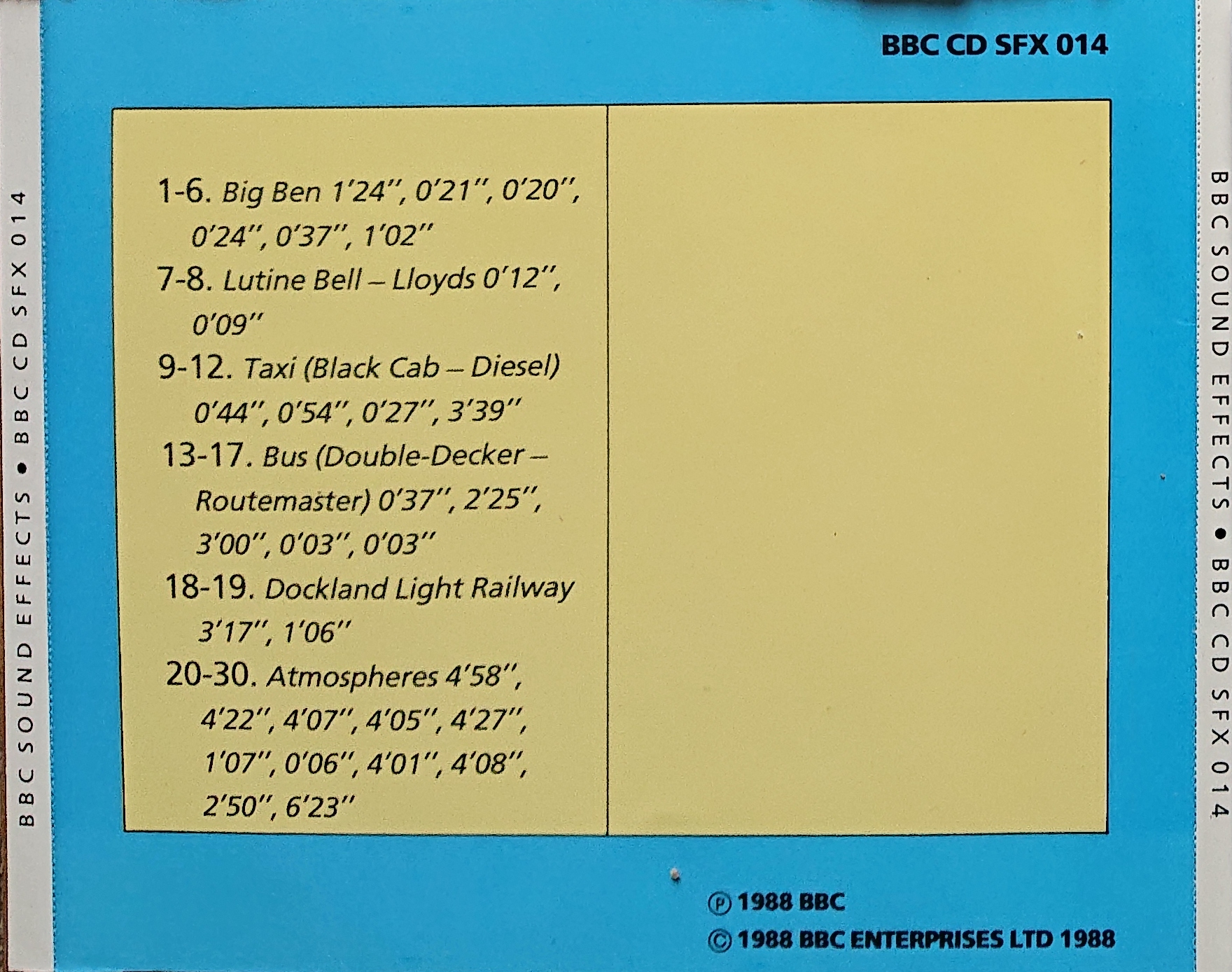 Back cover of BBCCD SFX014